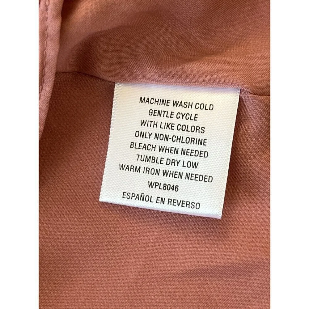 Bar III Cold Shoulder Chiffon Dress Bronzed Rose Size M NWT - Picture 4 of 11